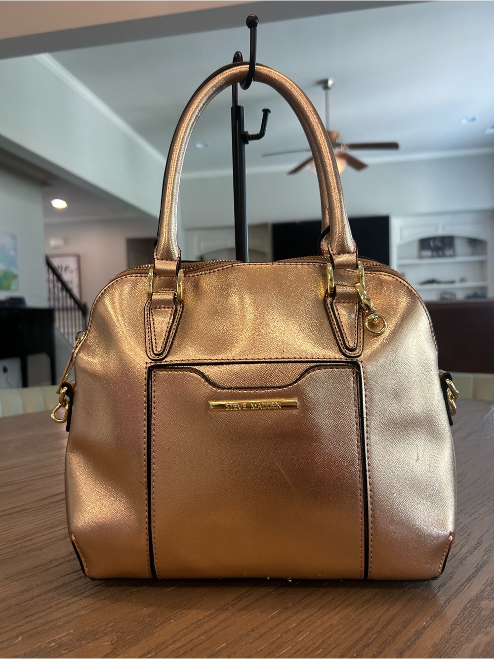 Steve Madden Metallic Rose Gold Satchel